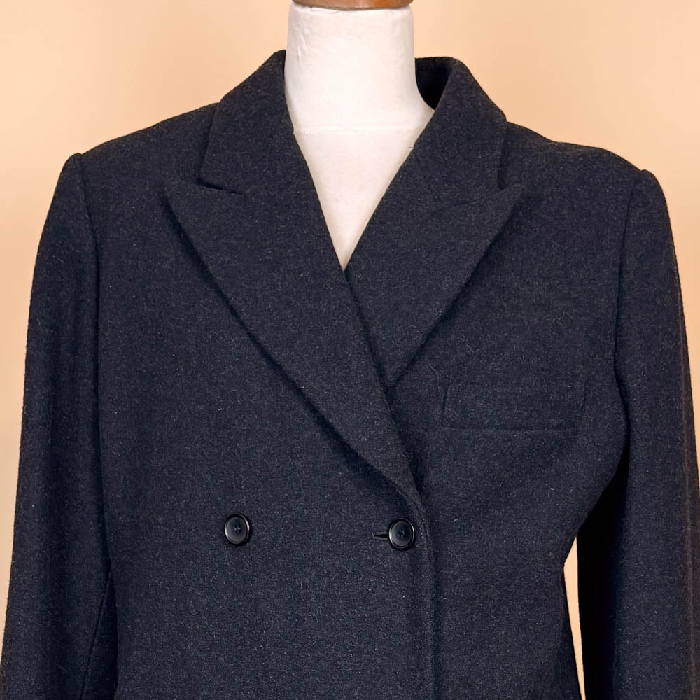 VIN-OUTW-35767 Vintage παλτό σταυροκουμπωτό γκρι 90's style L