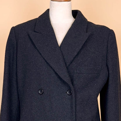 VIN-OUTW-35767 Vintage παλτό σταυροκουμπωτό γκρι 90's style L