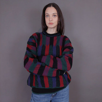 VIN-KNIT-33242 Vintage πλεκτή μάλλινη μπλούζα Μ
