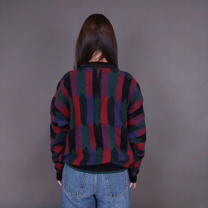 VIN-KNIT-33242 Vintage πλεκτή μάλλινη μπλούζα Μ