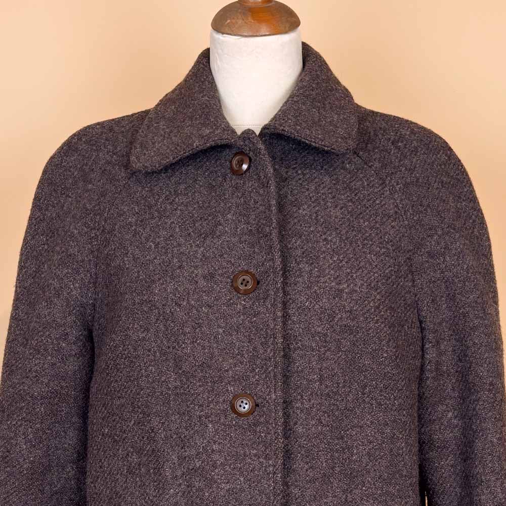 VIN-OUTW-35768 Vintage ημίπαλτο καφέ μάλλινο 60's style M