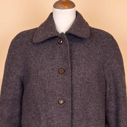 VIN-OUTW-35768 Vintage ημίπαλτο καφέ μάλλινο 60's style M