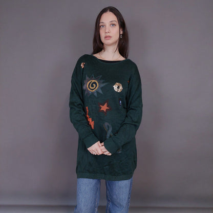 VIN-KNIT-33241 Vintage πλεκτή μπλούζα L