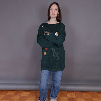 VIN-KNIT-33241 Vintage πλεκτή μπλούζα L