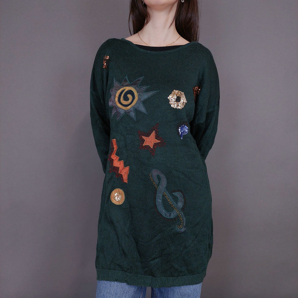 VIN-KNIT-33241 Vintage πλεκτή μπλούζα L