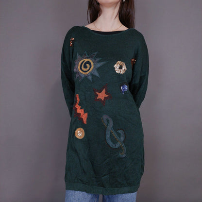 VIN-KNIT-33241 Vintage πλεκτή μπλούζα L