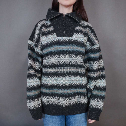 VIN-KNIT-33457 Vintage ολόμαλλη μπλούζα nordic style L