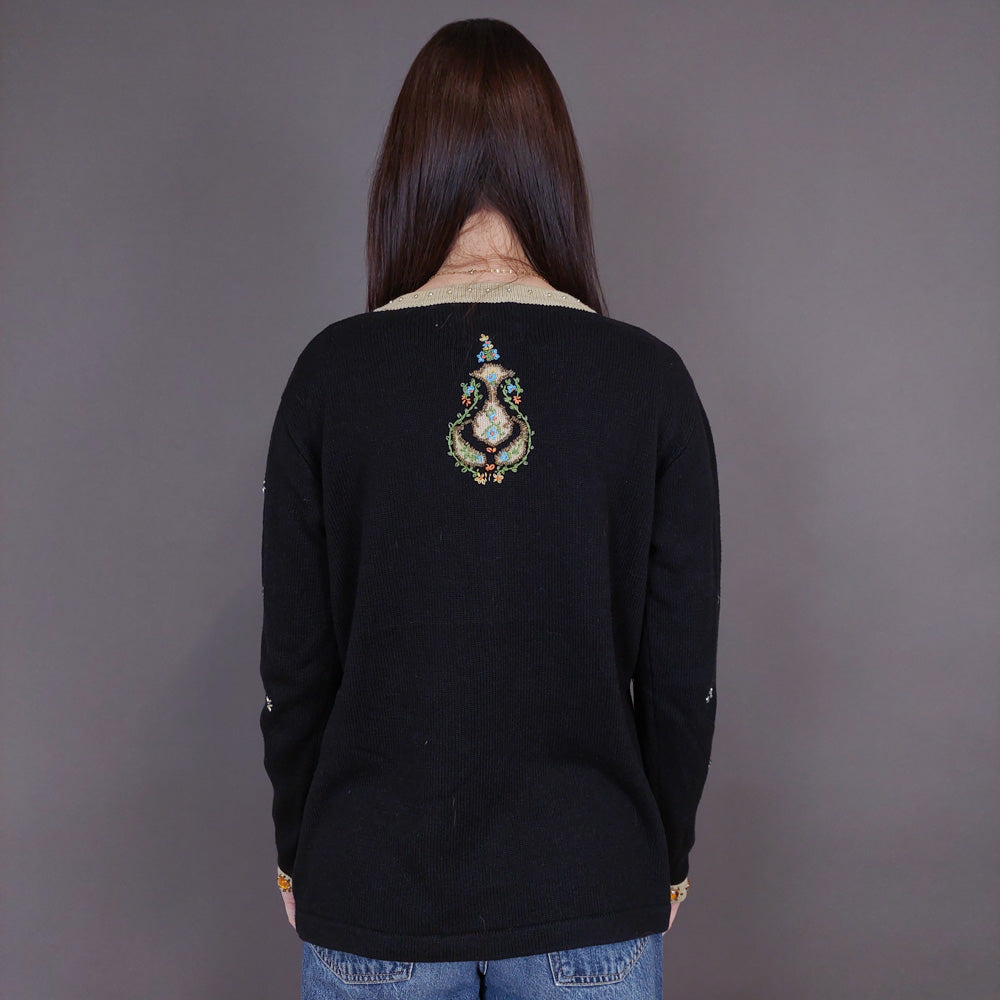 VIN-KNIT-33240 Vintage πλεκτή ζακέτα S