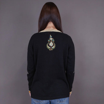 VIN-KNIT-33240 Vintage πλεκτή ζακέτα S