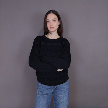 VIN-KNIT-33246 Vintage πλεκτή μάλλινη μπλούζα S