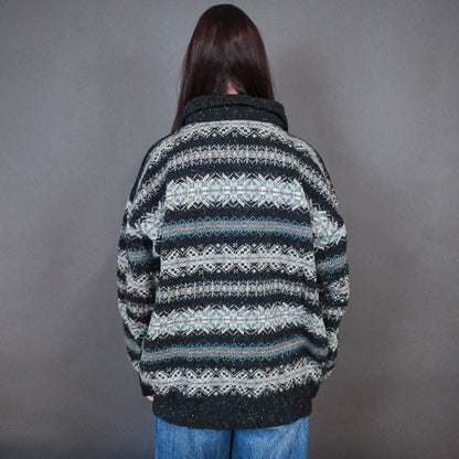VIN-KNIT-33457 Vintage ολόμαλλη μπλούζα nordic style L