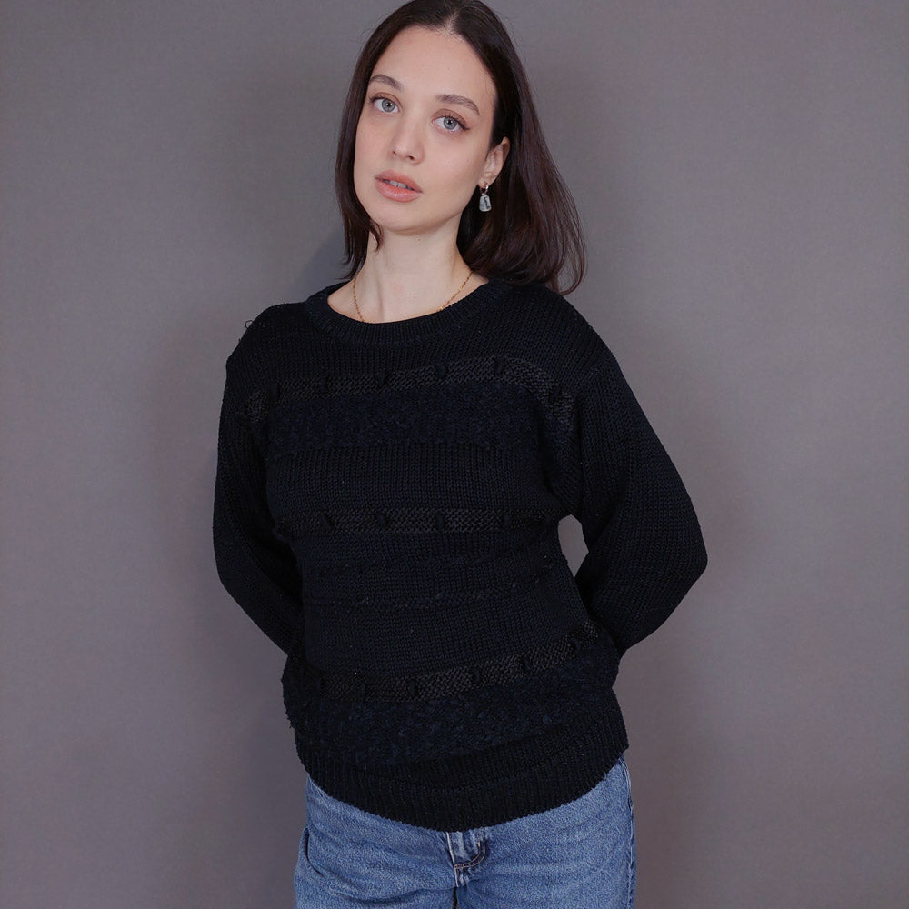 VIN-KNIT-33238 Vintage πλεκτή μπλούζα S