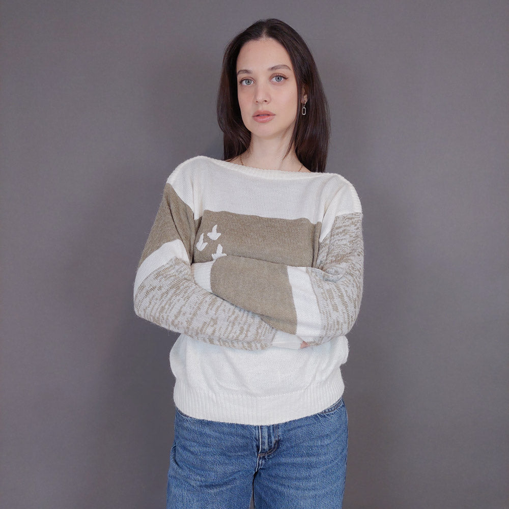 VIN-KNIT-33236 Vintage πλεκτή μπλούζα Μ