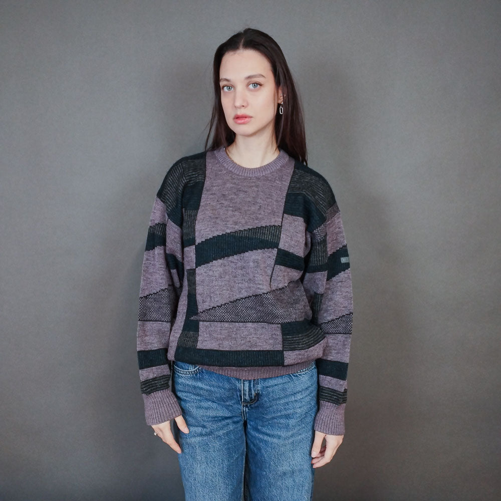 VIN-KNIT-33455 Vintage ολόμαλλη μπλούζα 90's style L