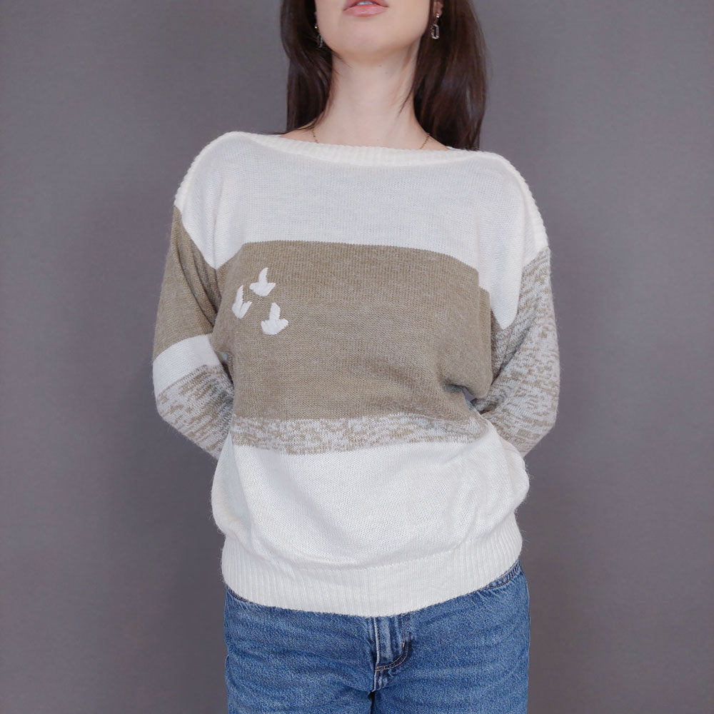 VIN-KNIT-33236 Vintage πλεκτή μπλούζα Μ