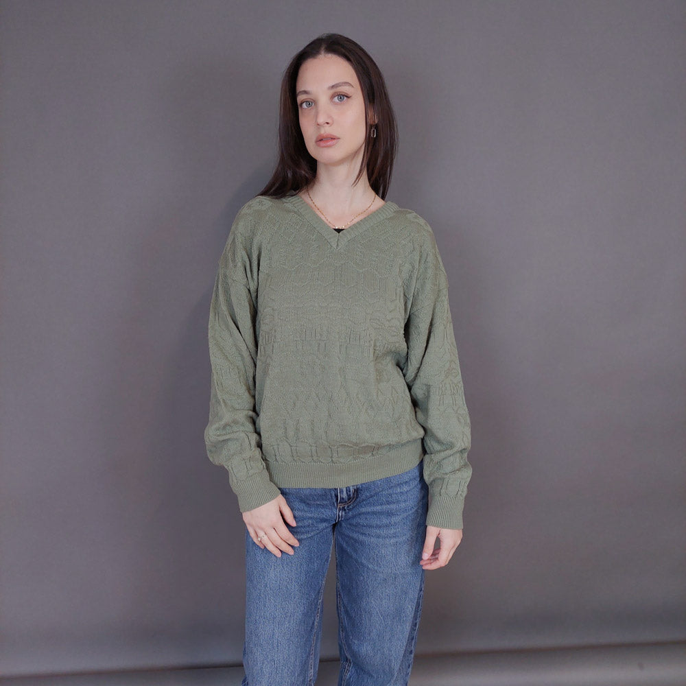 VIN-KNIT-33235 Vintage πλεκτή μπλούζα Μ-L