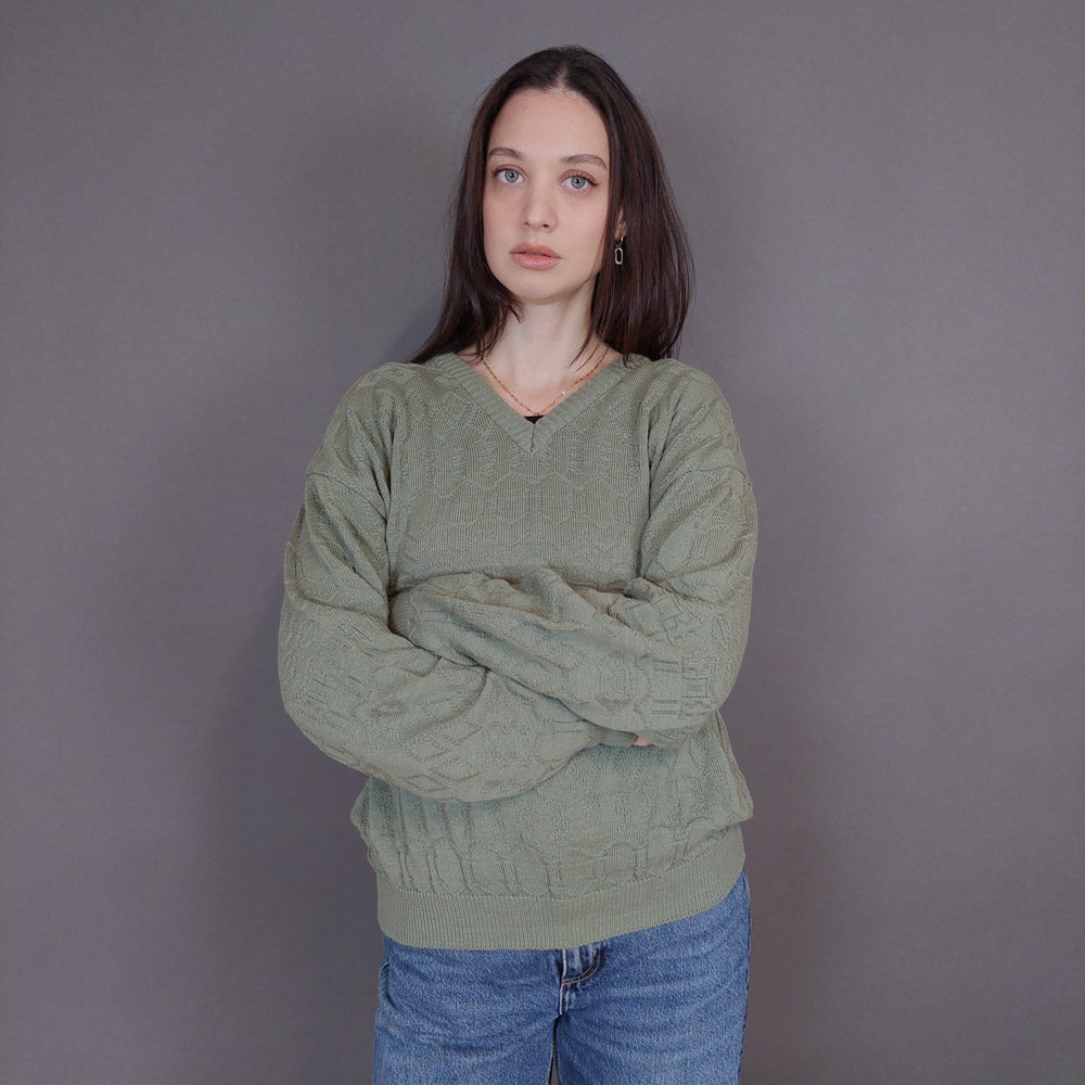 VIN-KNIT-33235 Vintage πλεκτή μπλούζα Μ-L