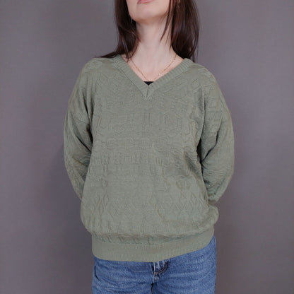 VIN-KNIT-33235 Vintage πλεκτή μπλούζα Μ-L