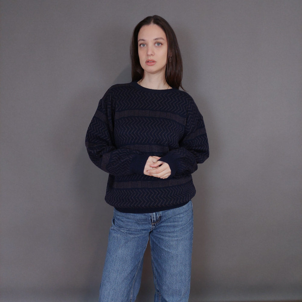 VIN-KNIT-33234 Vintage πλεκτή μάλλινη μπλούζα Μ