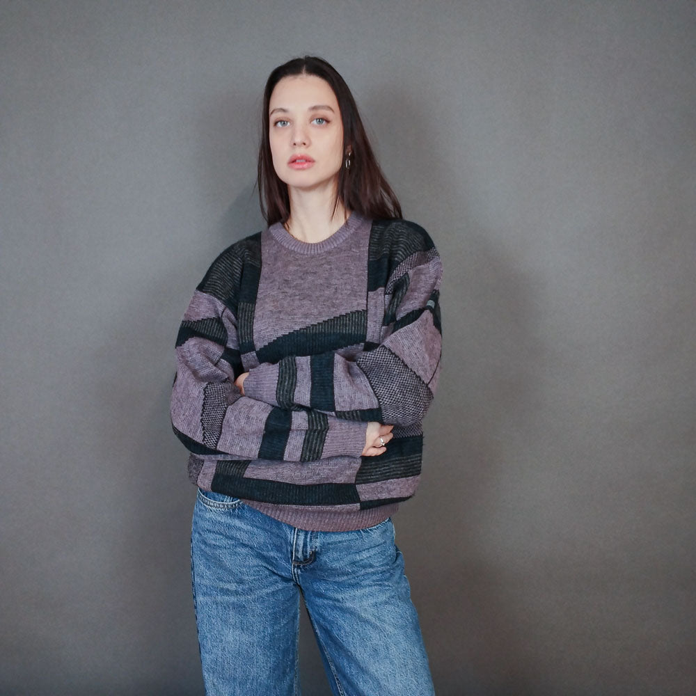 VIN-KNIT-33455 Vintage ολόμαλλη μπλούζα 90's style L