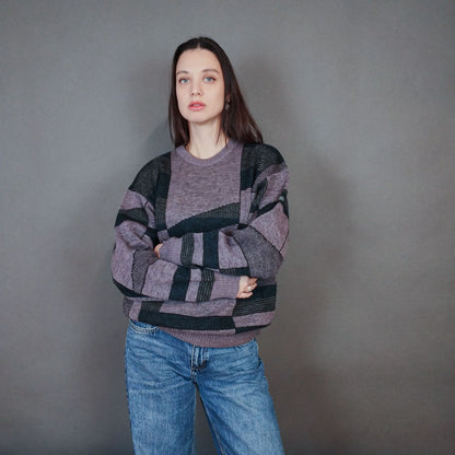 VIN-KNIT-33455 Vintage ολόμαλλη μπλούζα 90's style L