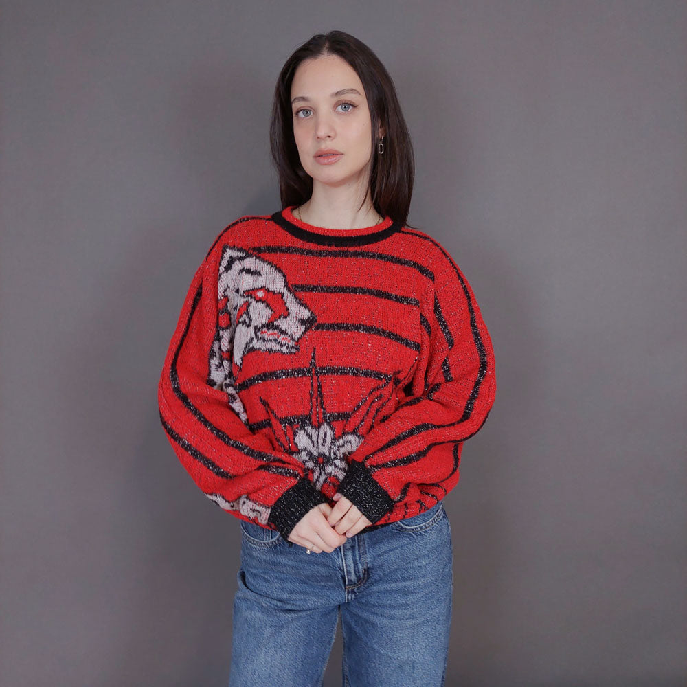 VIN-KNIT-33233 Vintage πλεκτή μπλούζα Μ