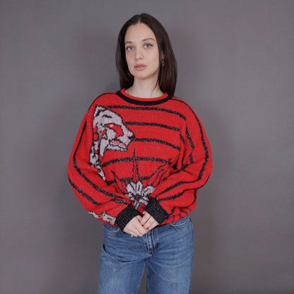 VIN-KNIT-33233 Vintage πλεκτή μπλούζα Μ