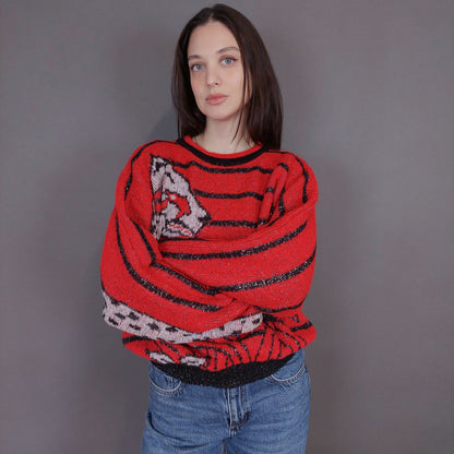 VIN-KNIT-33233 Vintage πλεκτή μπλούζα Μ