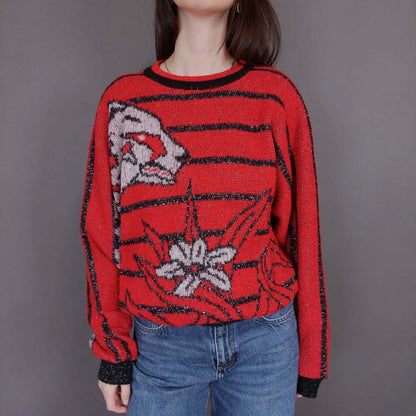 VIN-KNIT-33233 Vintage πλεκτή μπλούζα Μ