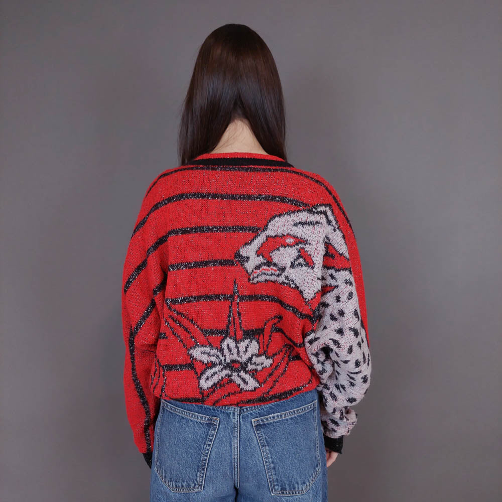 VIN-KNIT-33233 Vintage πλεκτή μπλούζα Μ