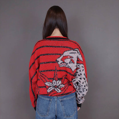 VIN-KNIT-33233 Vintage πλεκτή μπλούζα Μ