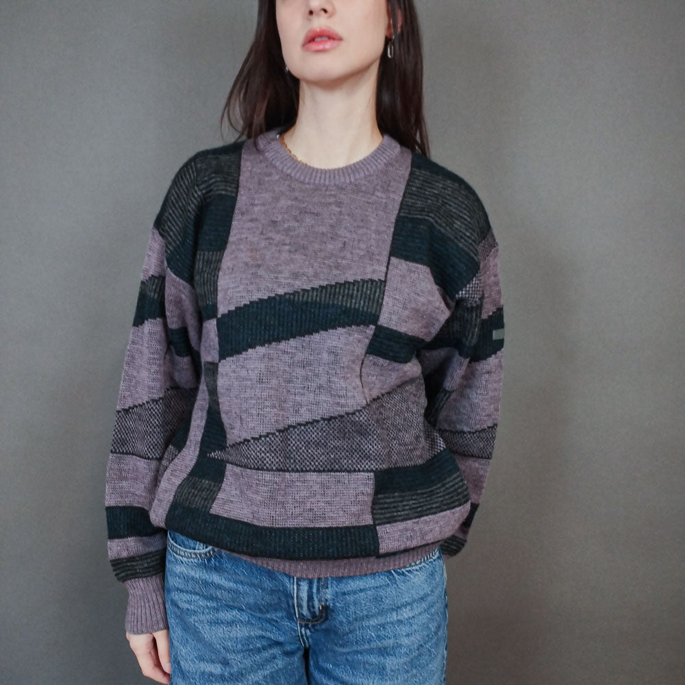 VIN-KNIT-33455 Vintage ολόμαλλη μπλούζα 90's style L