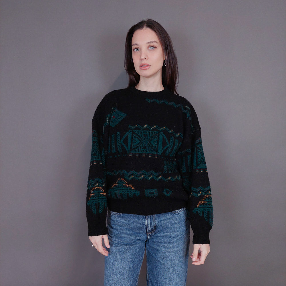 VIN-KNIT-33231 Vintage πλεκτή μπλούζα S-Μ