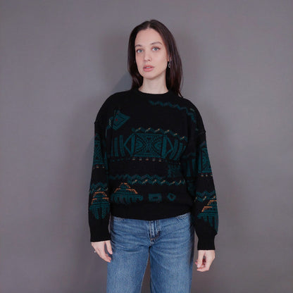 VIN-KNIT-33231 Vintage πλεκτή μπλούζα S-Μ