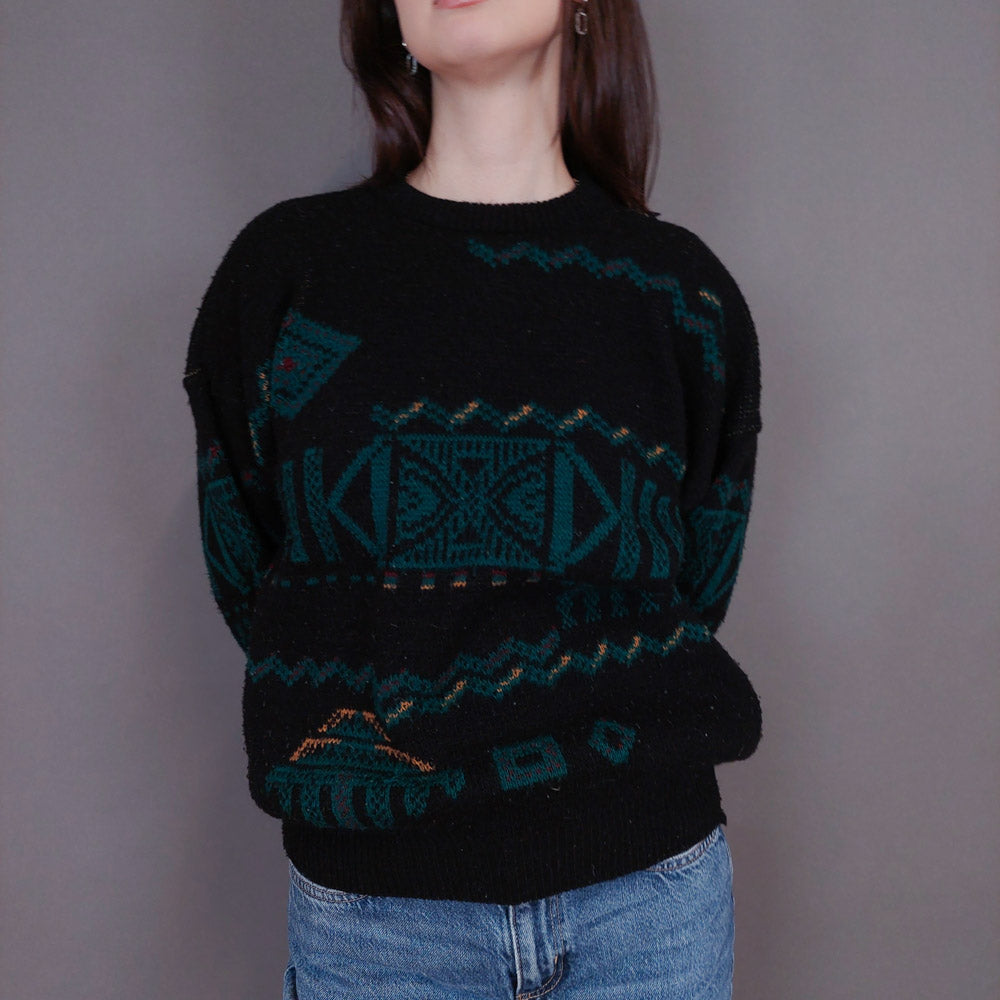 VIN-KNIT-33231 Vintage πλεκτή μπλούζα S-Μ
