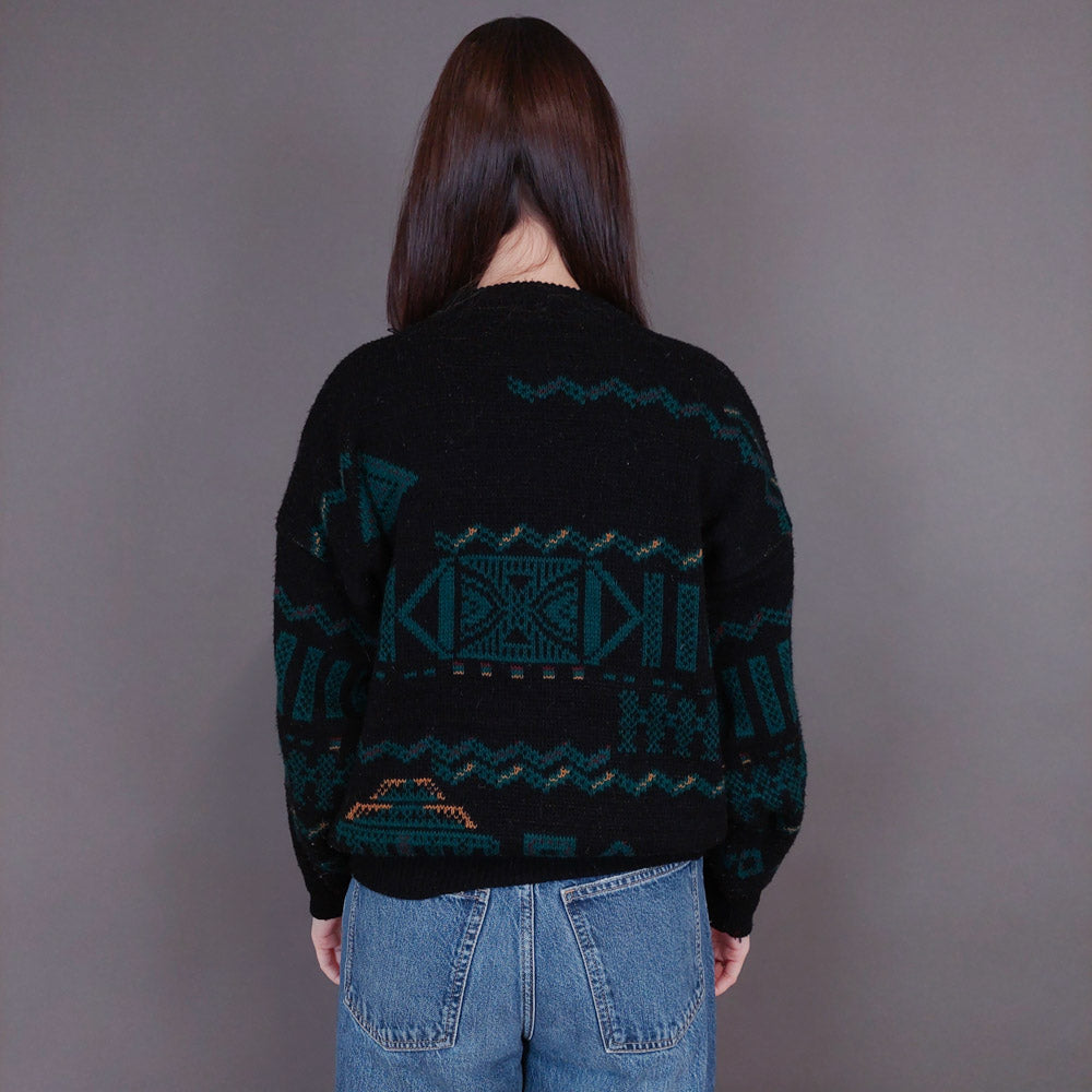 VIN-KNIT-33231 Vintage πλεκτή μπλούζα S-Μ