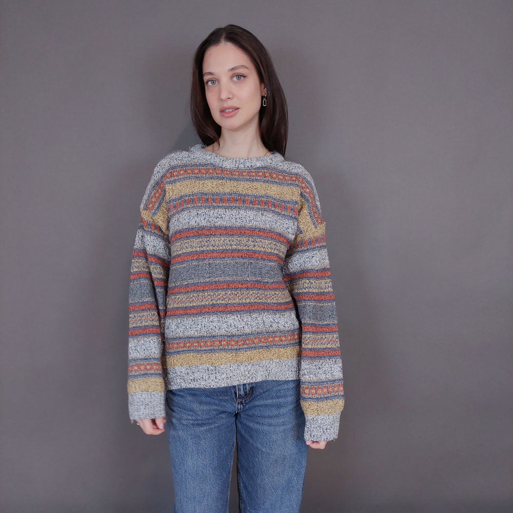 VIN-KNIT-33230 Vintage πλεκτή μάλλινη μπλούζα Μ