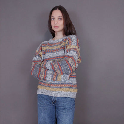 VIN-KNIT-33230 Vintage πλεκτή μάλλινη μπλούζα Μ