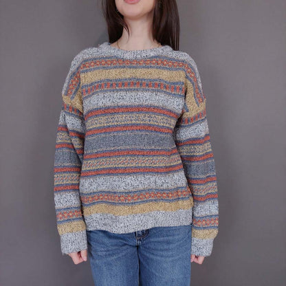 VIN-KNIT-33230 Vintage πλεκτή μάλλινη μπλούζα Μ