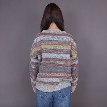 VIN-KNIT-33230 Vintage πλεκτή μάλλινη μπλούζα Μ