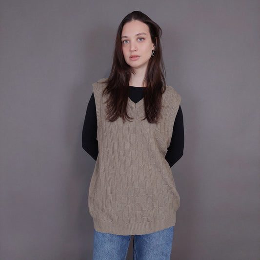 VIN-KNIT-33229 Vintage πλεκτή καζάκα γιλέκο Μ-L