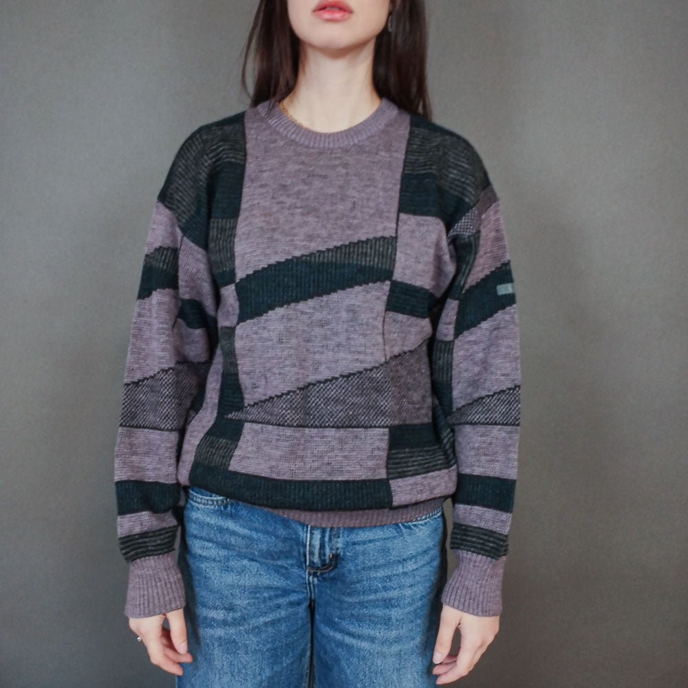 VIN-KNIT-33455 Vintage ολόμαλλη μπλούζα 90's style L