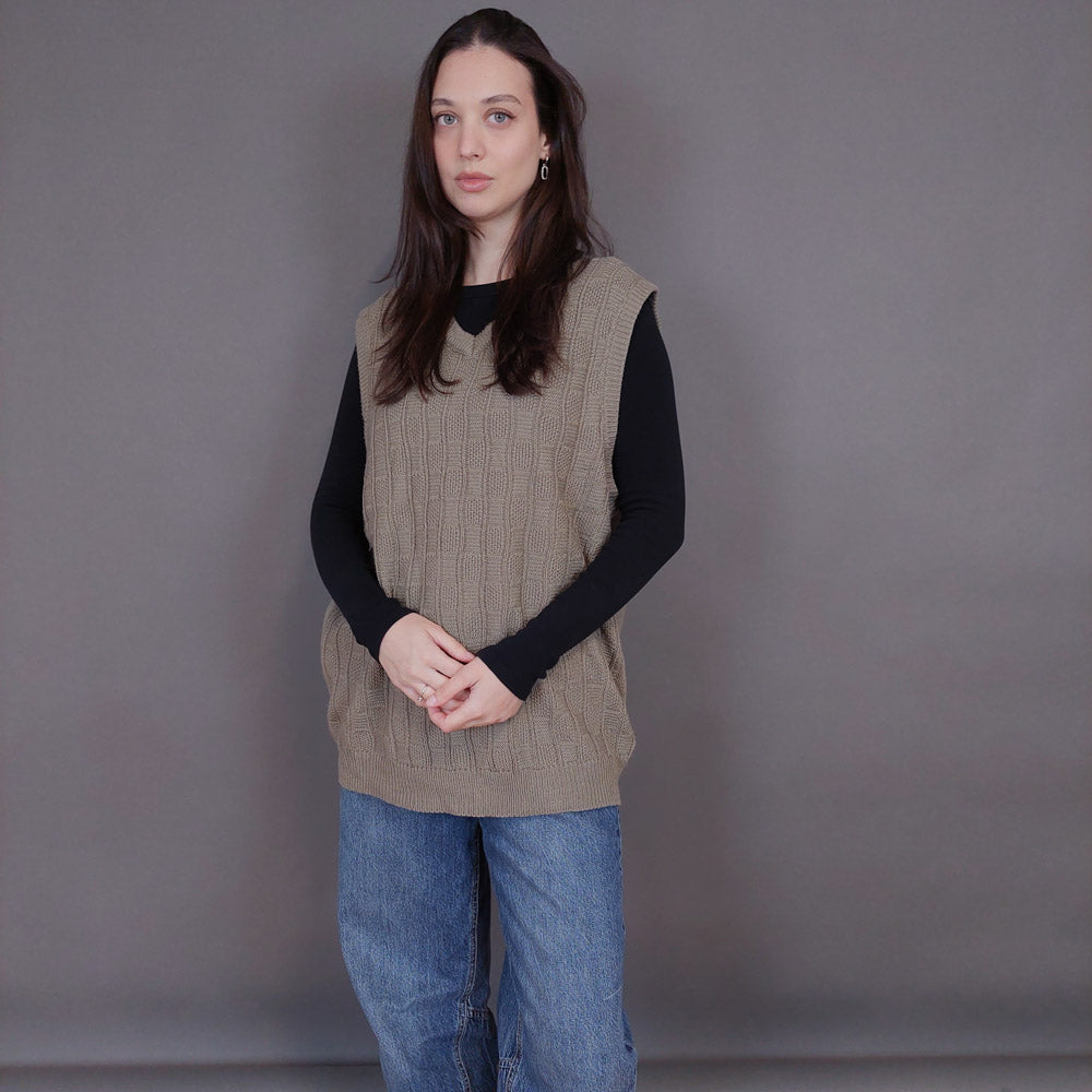 VIN-KNIT-33229 Vintage πλεκτή καζάκα γιλέκο Μ-L