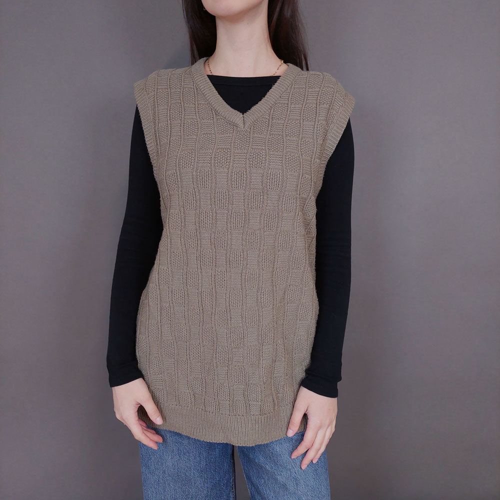 VIN-KNIT-33229 Vintage πλεκτή καζάκα γιλέκο Μ-L