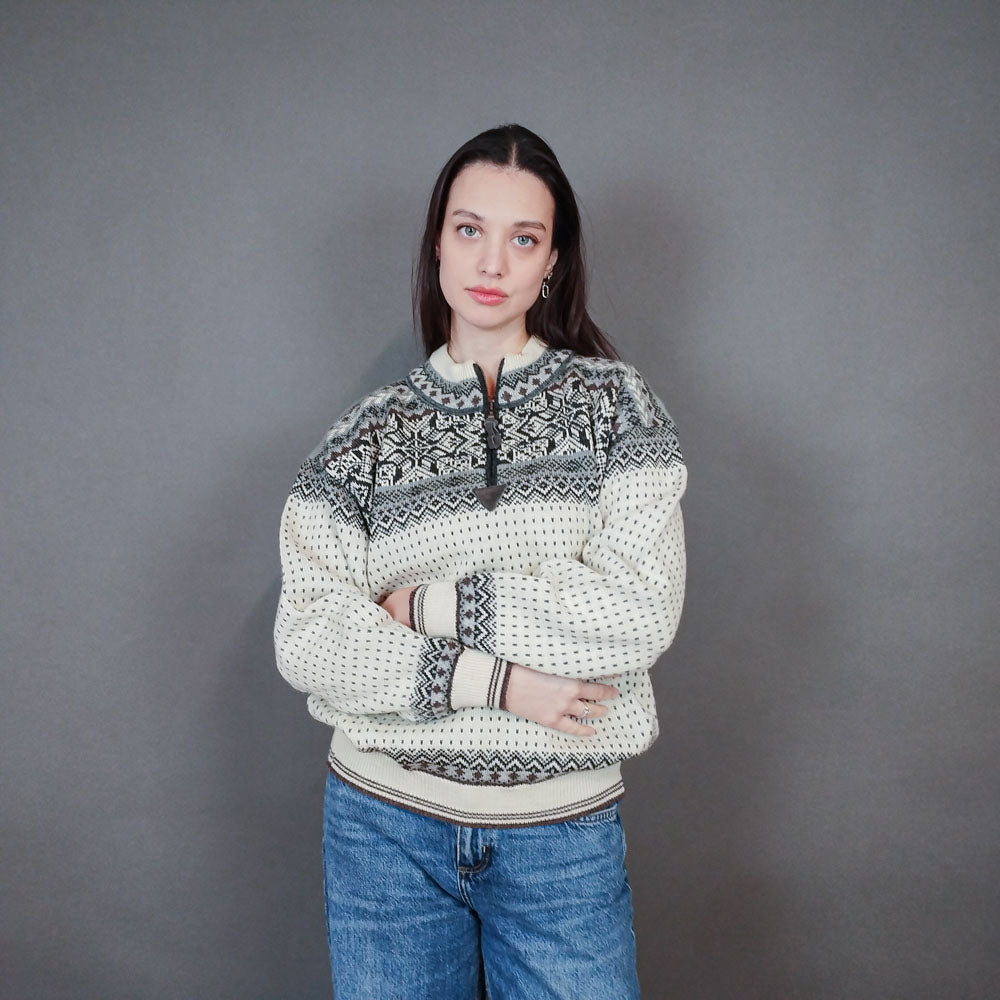 VIN-KNIT-33454 Vintage ολόμαλλη μπλούζα nordic style S-Μ