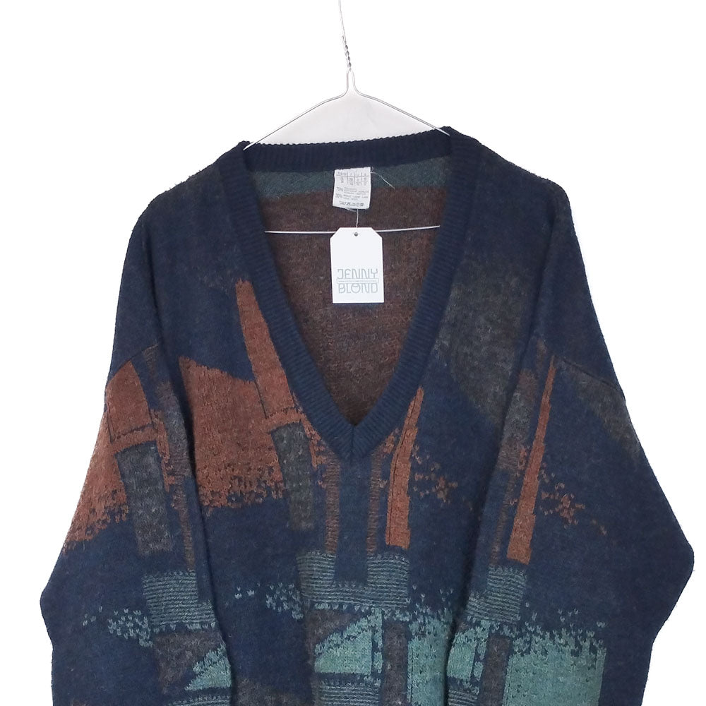 VIN-KNIT-33116 Vintage πλεκτή μπλούζα unisex XL