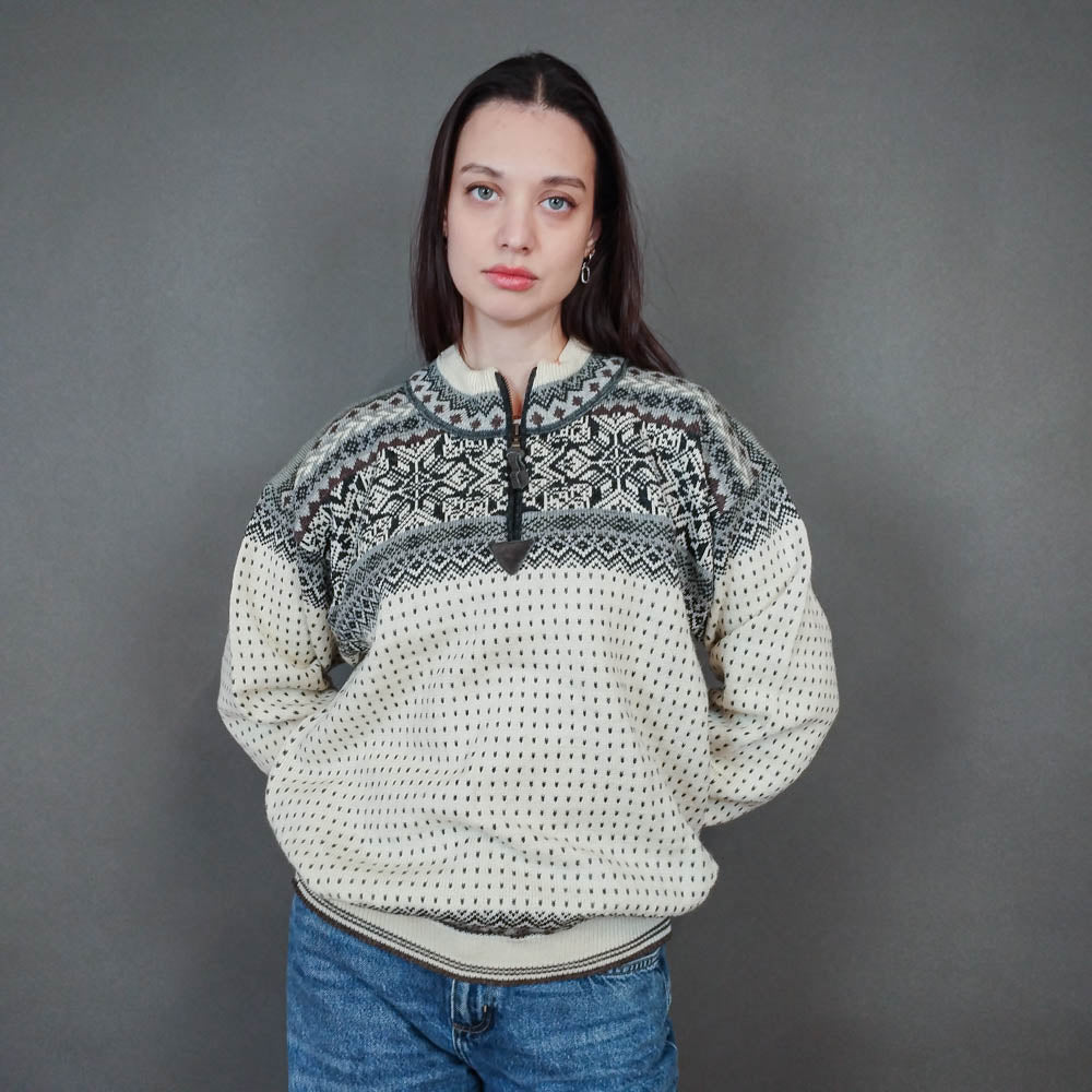 VIN-KNIT-33454 Vintage ολόμαλλη μπλούζα nordic style S-Μ