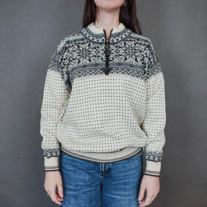 VIN-KNIT-33454 Vintage ολόμαλλη μπλούζα nordic style S-Μ
