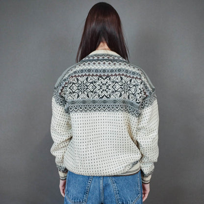 VIN-KNIT-33454 Vintage ολόμαλλη μπλούζα nordic style S-Μ