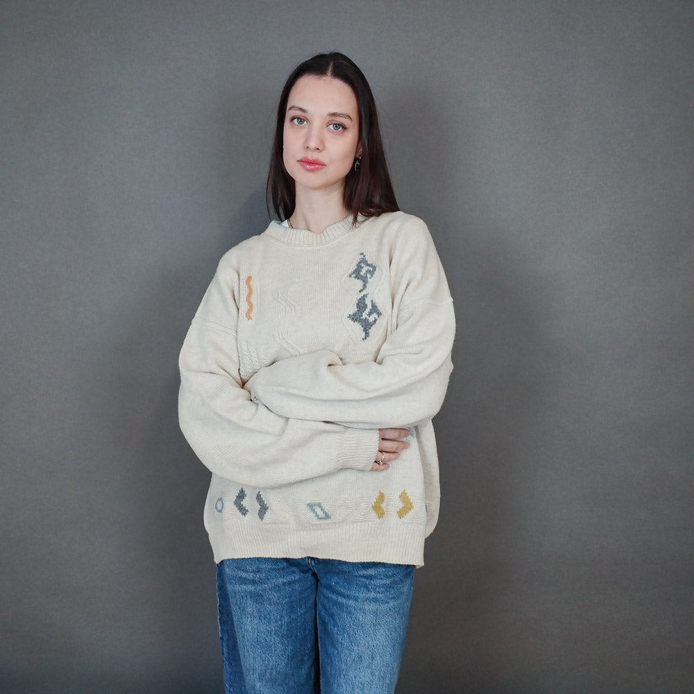 VIN-KNIT-33452 Vintage ολόμαλλη μπλούζα 90's style XL